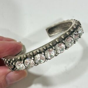FRENCH KANDE AUSTRIAN CRYSTAL FLEUR DE LIS BANGLE